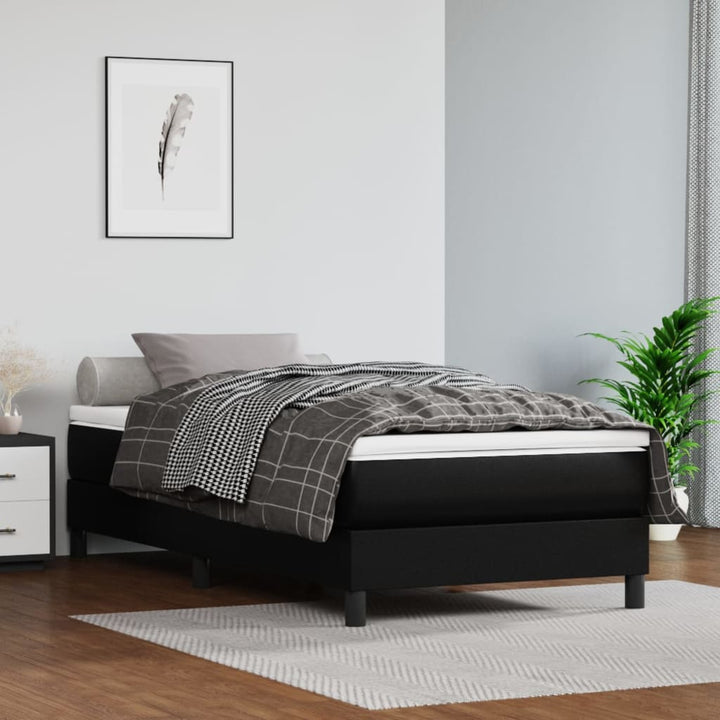 Boxspring sengeramme 90x200 cm kunstlæder sort