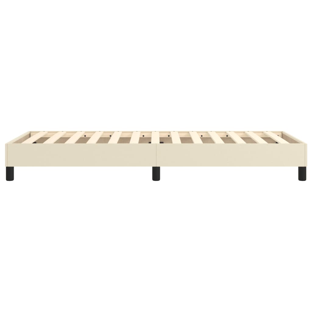 Boxspring sengeramme 90x200 cm kunstlæder cremefarvet