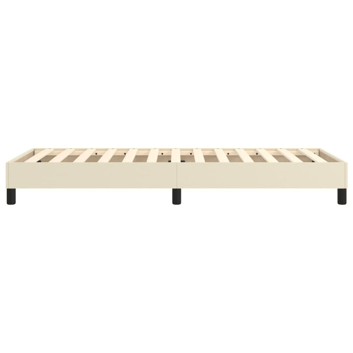 Boxspring sengeramme 90x200 cm kunstlæder cremefarvet