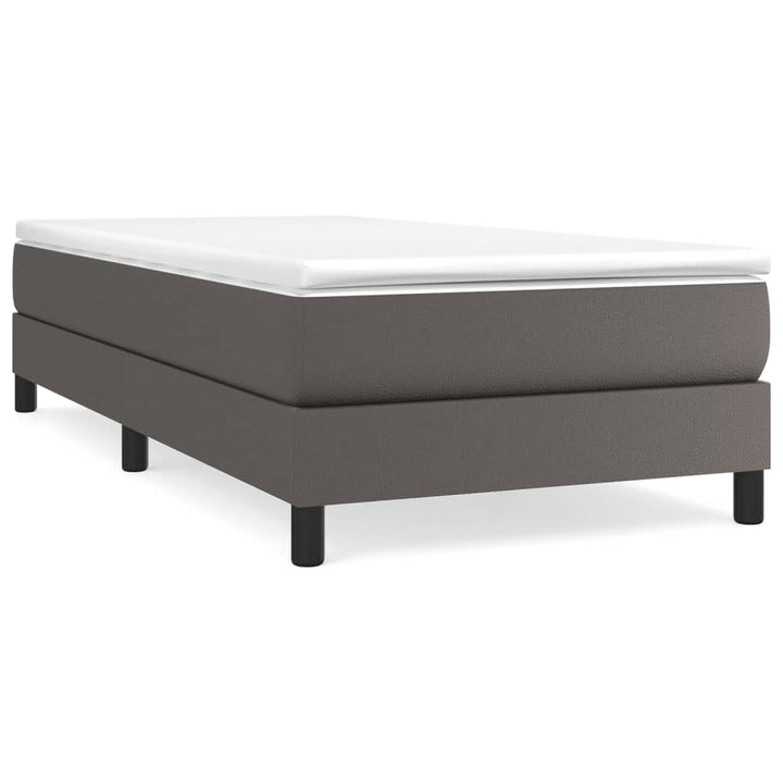 Boxspring sengeramme 90x200 cm kunstlæder grå