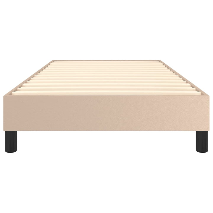 Boxspring sengeramme 90x200 cm kunstlæder cappuccinofarvet