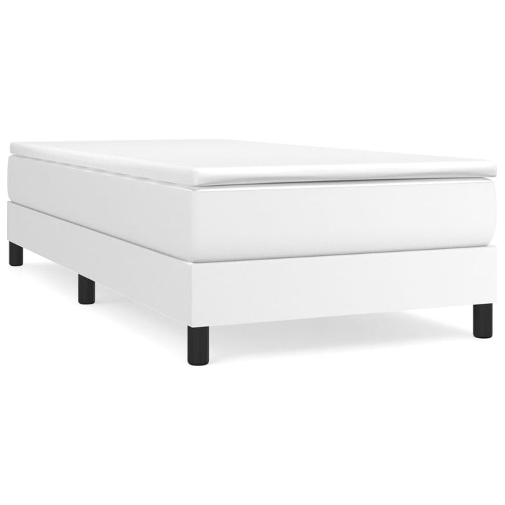 Boxspring sengeramme 100x200 cm kunstlæder hvid