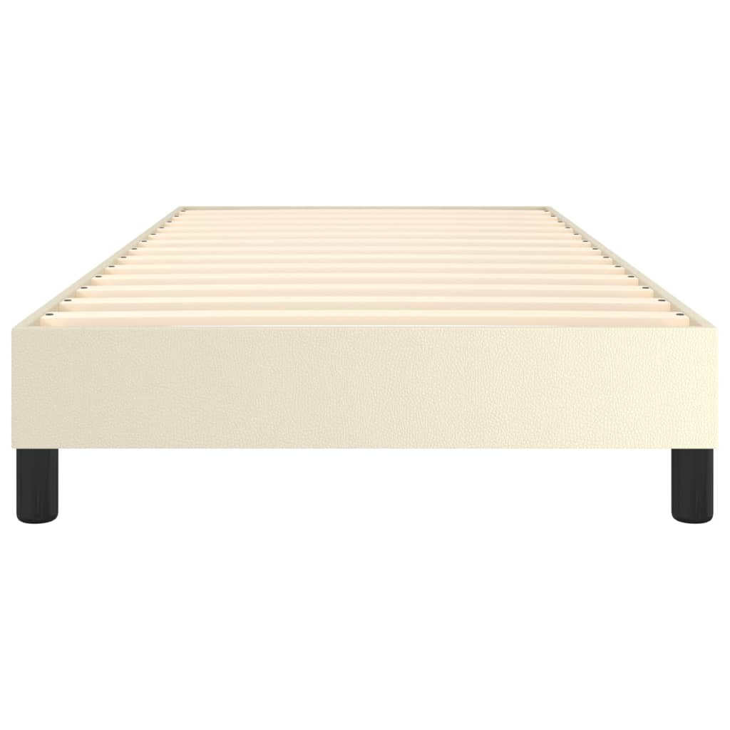 Boxspring sengeramme 100x200 cm kunstlæder cremefarvet