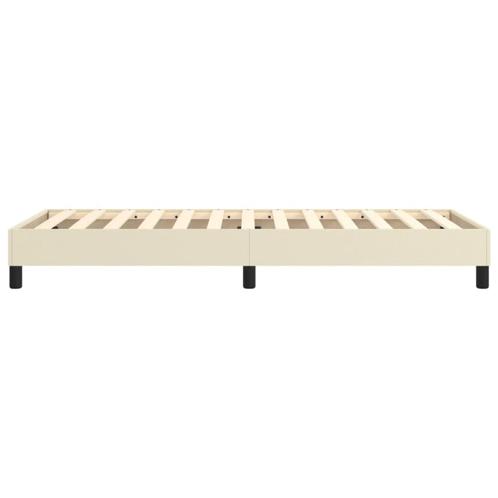 Boxspring sengeramme 100x200 cm kunstlæder cremefarvet
