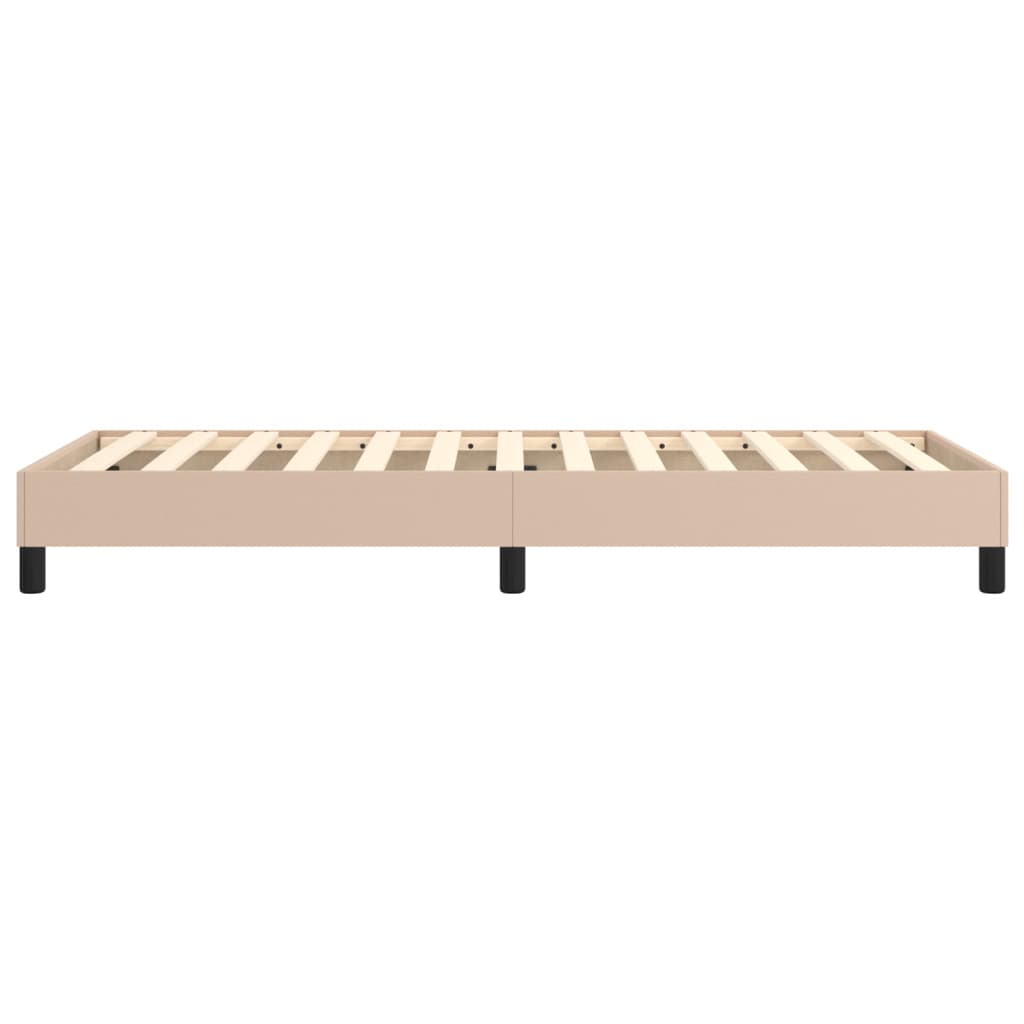 Boxspring sengeramme 100x200 cm kunstlæder cappuccinofarvet