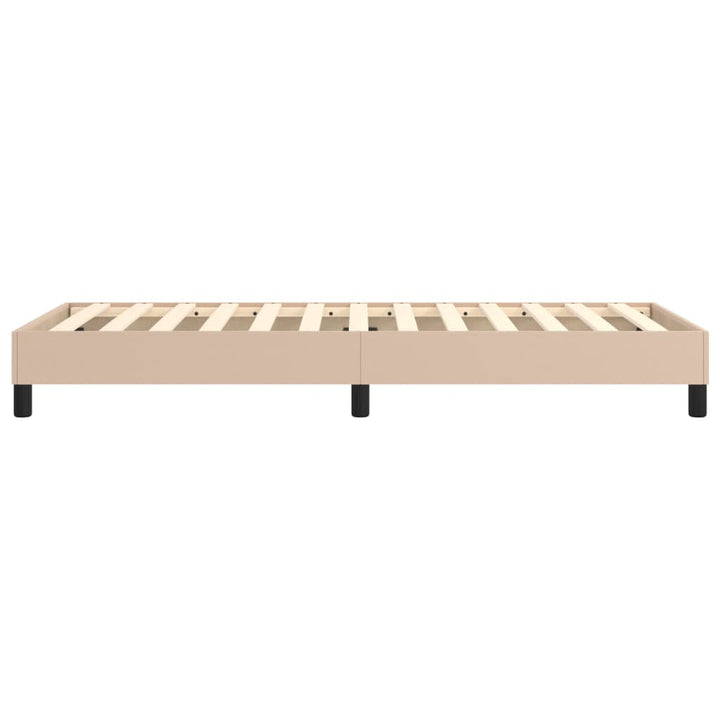 Boxspring sengeramme 100x200 cm kunstlæder cappuccinofarvet