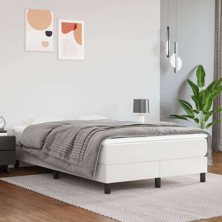 Boxspring sengeramme 120x200 cm kunstlæder hvid