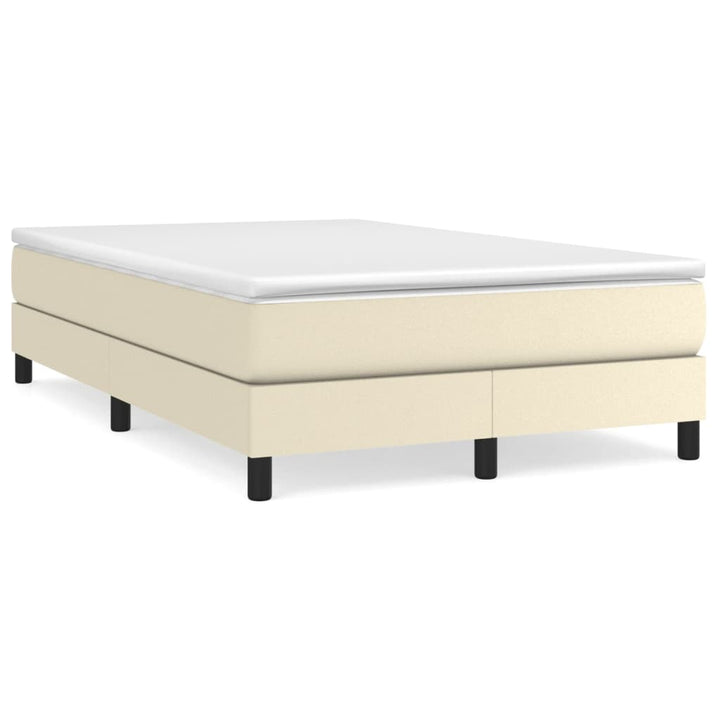Boxspring sengeramme 120x200 cm kunstlæder cremefarvet