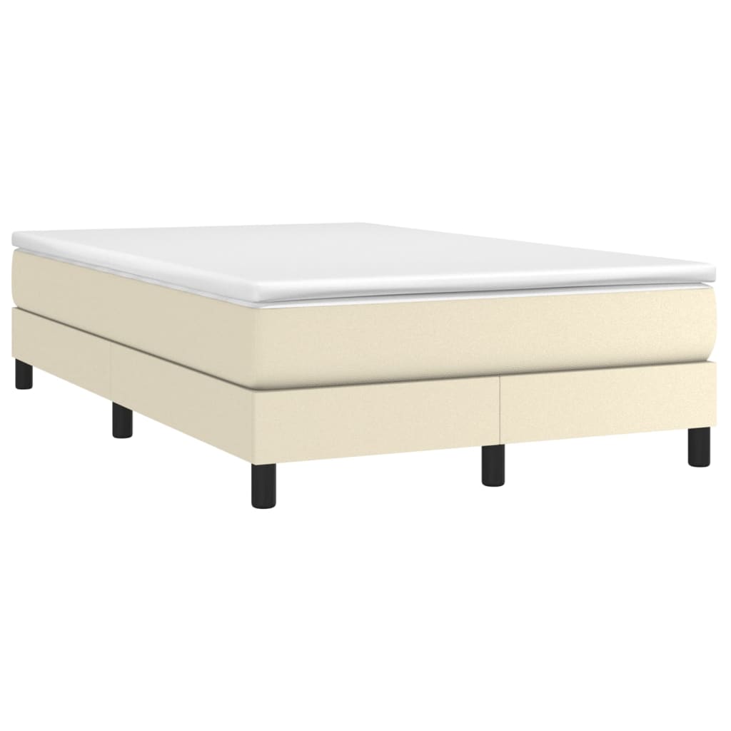 Boxspring sengeramme 120x200 cm kunstlæder cremefarvet