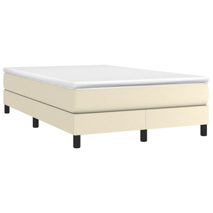 Boxspring sengeramme 120x200 cm kunstlæder cremefarvet