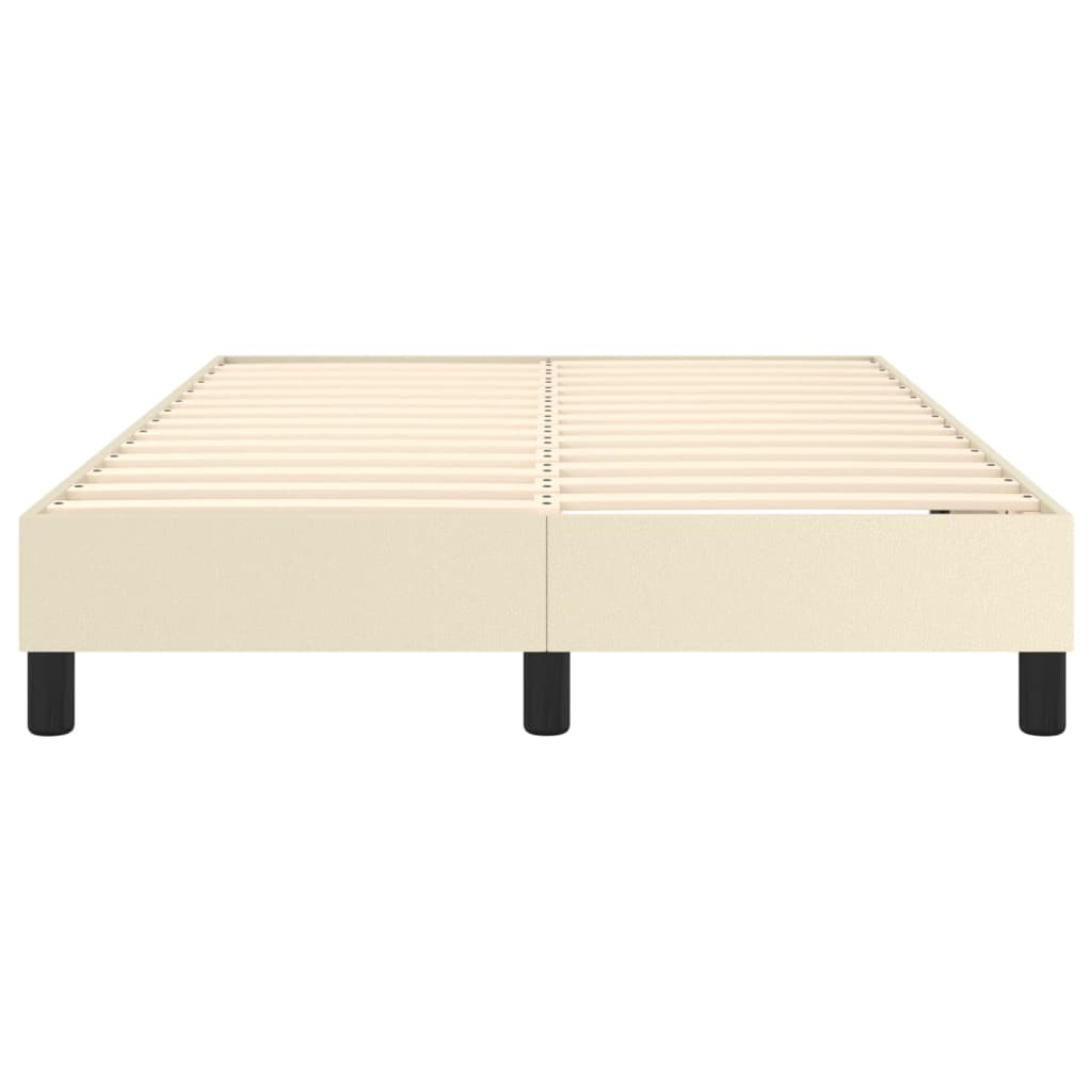 Boxspring sengeramme 120x200 cm kunstlæder cremefarvet