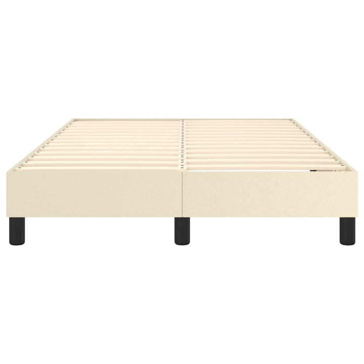 Boxspring sengeramme 120x200 cm kunstlæder cremefarvet