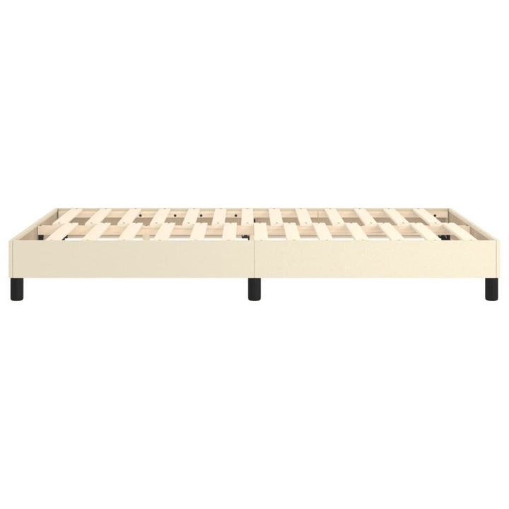 Boxspring sengeramme 120x200 cm kunstlæder cremefarvet