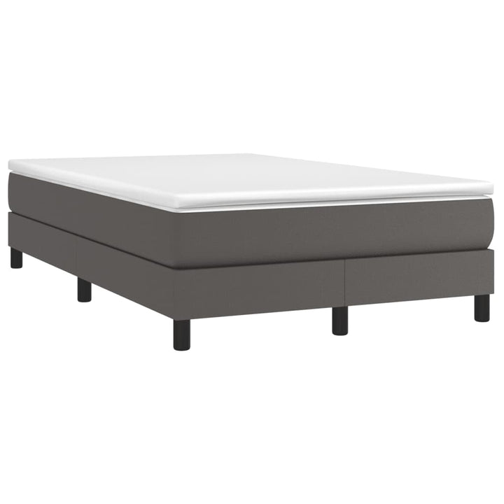 Boxspring sengeramme 120x200 cm kunstlæder grå