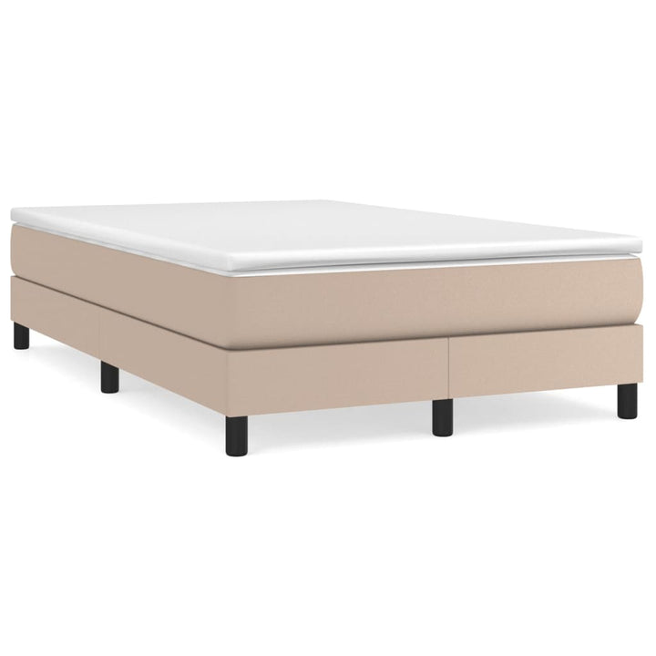 Boxspring sengeramme 120x200 cm kunstlæder cappuccinofarvet