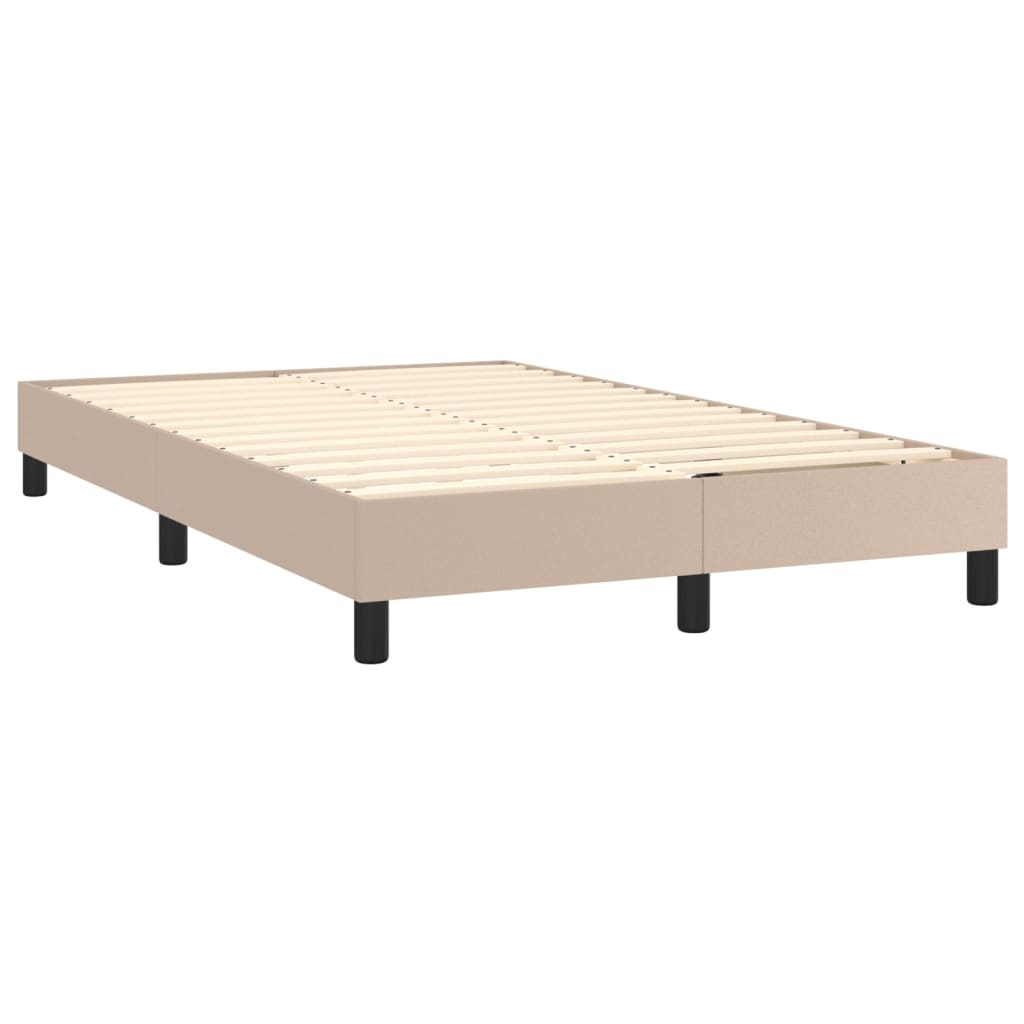 Boxspring sengeramme 120x200 cm kunstlæder cappuccinofarvet