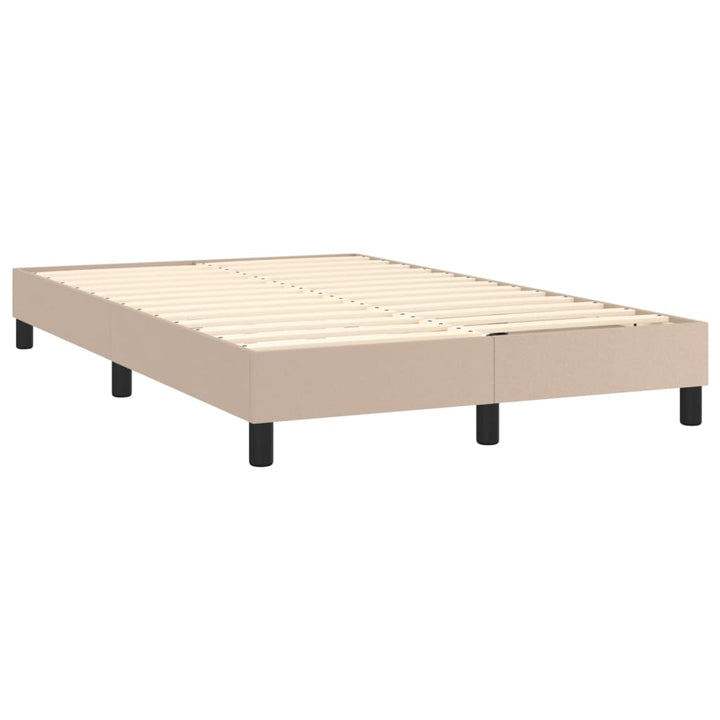 Boxspring sengeramme 120x200 cm kunstlæder cappuccinofarvet