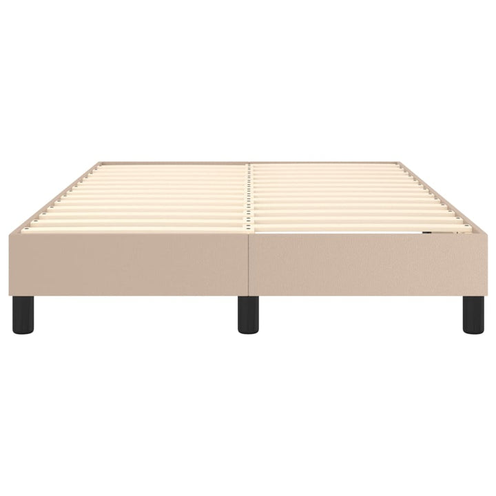 Boxspring sengeramme 120x200 cm kunstlæder cappuccinofarvet