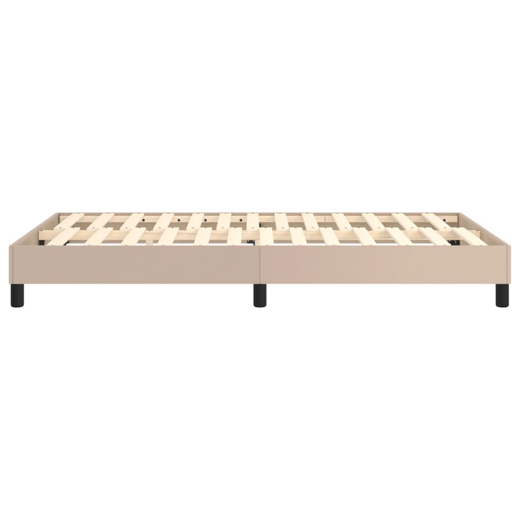 Boxspring sengeramme 120x200 cm kunstlæder cappuccinofarvet