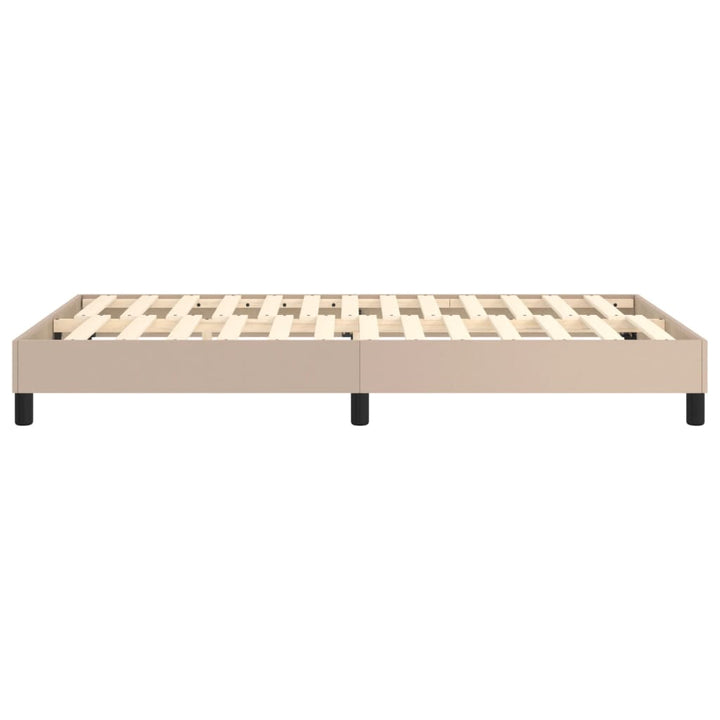 Boxspring sengeramme 120x200 cm kunstlæder cappuccinofarvet