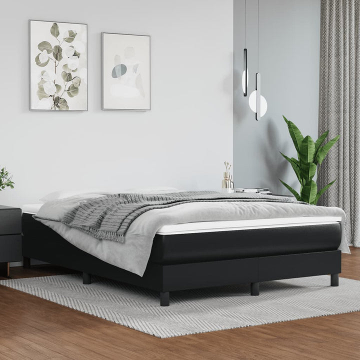 Boxspring sengeramme 140x190 cm kunstlæder sort