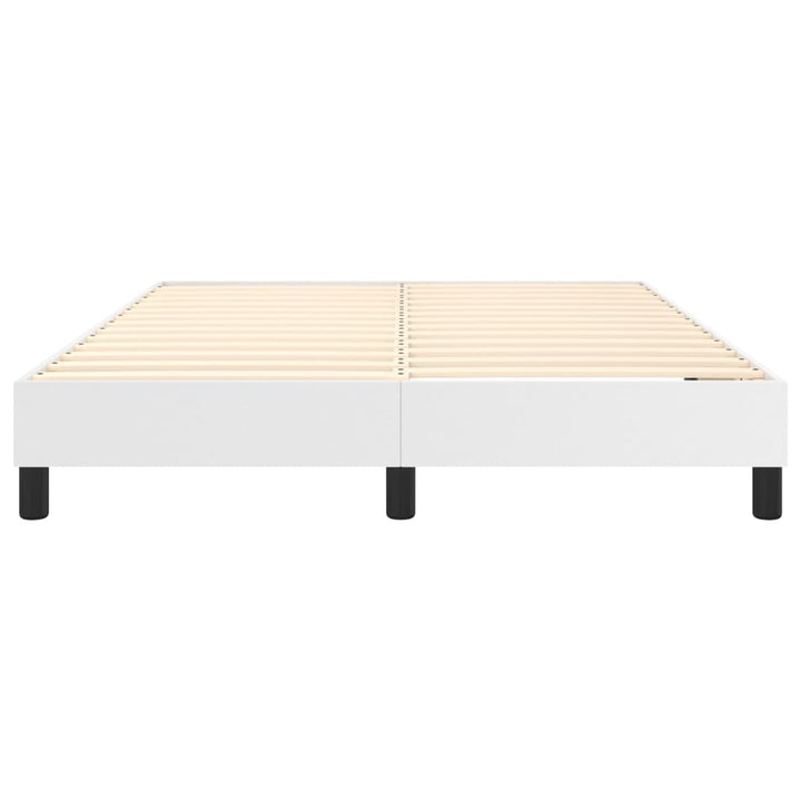 Boxspring sengeramme 140x190 cm kunstlæder hvid