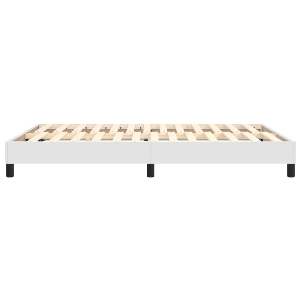 Boxspring sengeramme 140x190 cm kunstlæder hvid