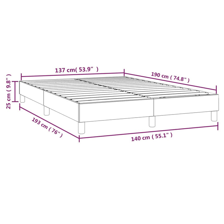 Boxspring sengeramme 140x190 cm kunstlæder hvid