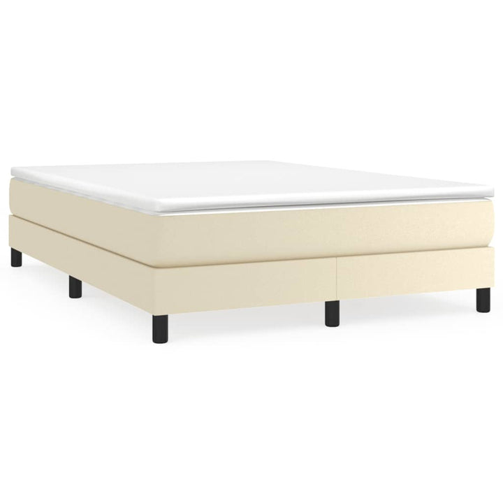 Boxspring sengeramme 140x190 cm kunstlæder cremefarvet