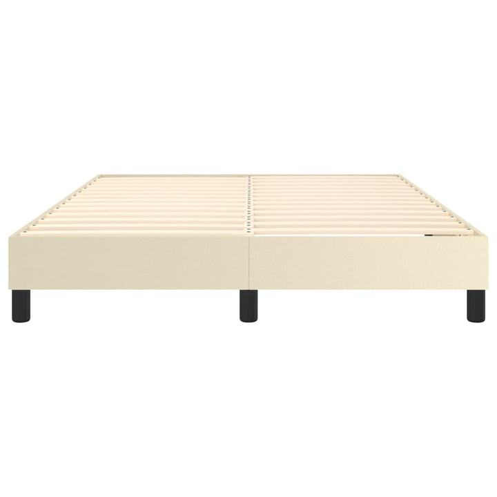 Boxspring sengeramme 140x190 cm kunstlæder cremefarvet