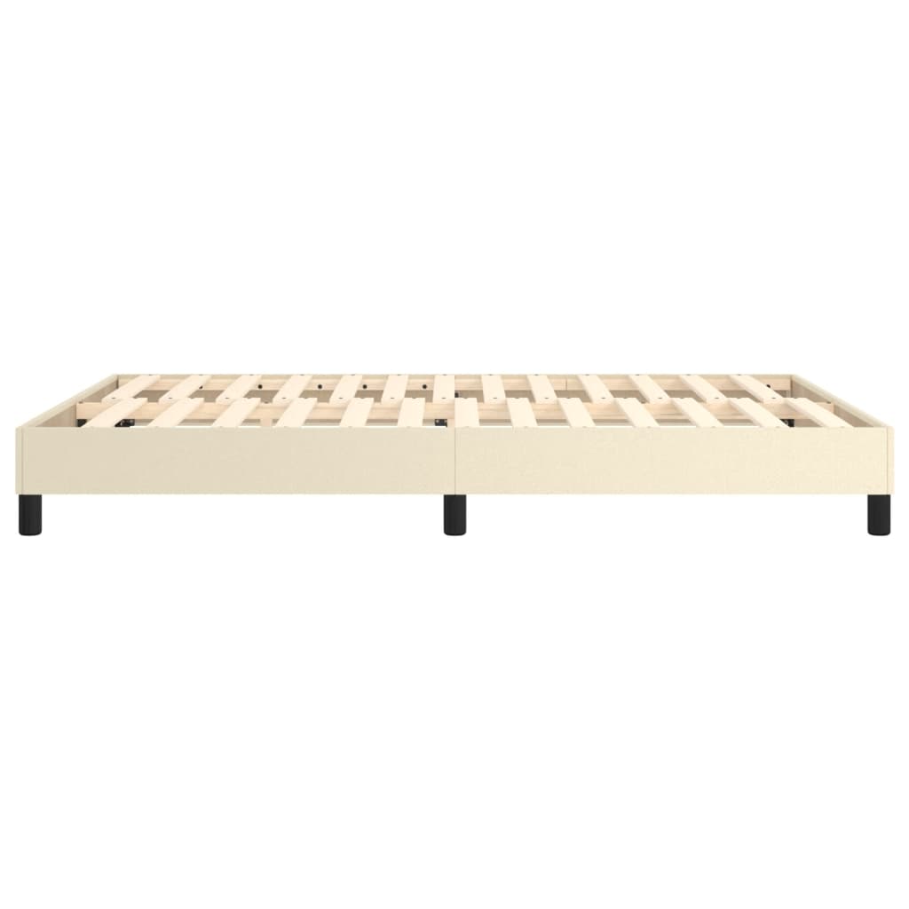 Boxspring sengeramme 140x190 cm kunstlæder cremefarvet