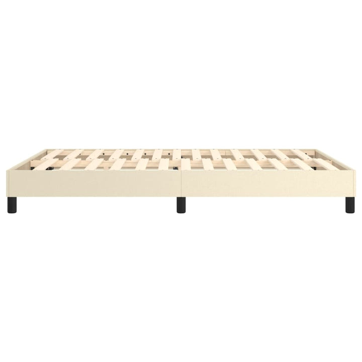 Boxspring sengeramme 140x190 cm kunstlæder cremefarvet