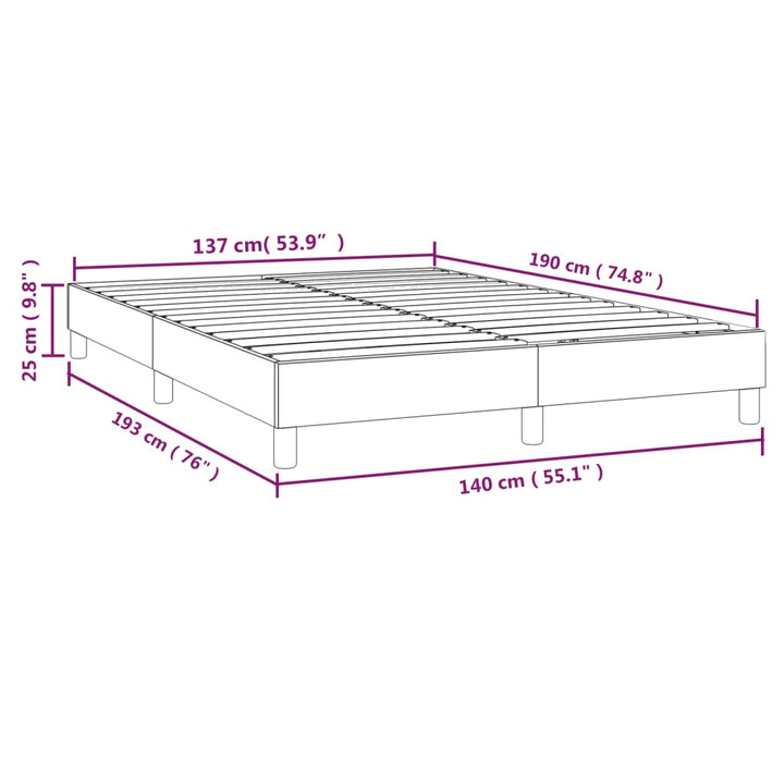 Boxspring sengeramme 140x190 cm kunstlæder cremefarvet