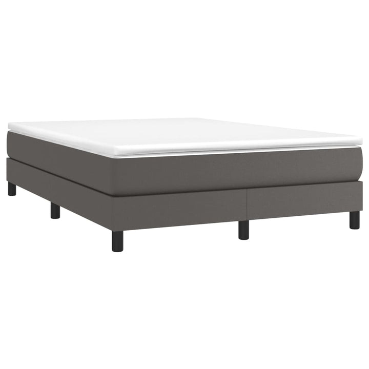 Boxspring sengeramme 140x190 cm kunstlæder grå