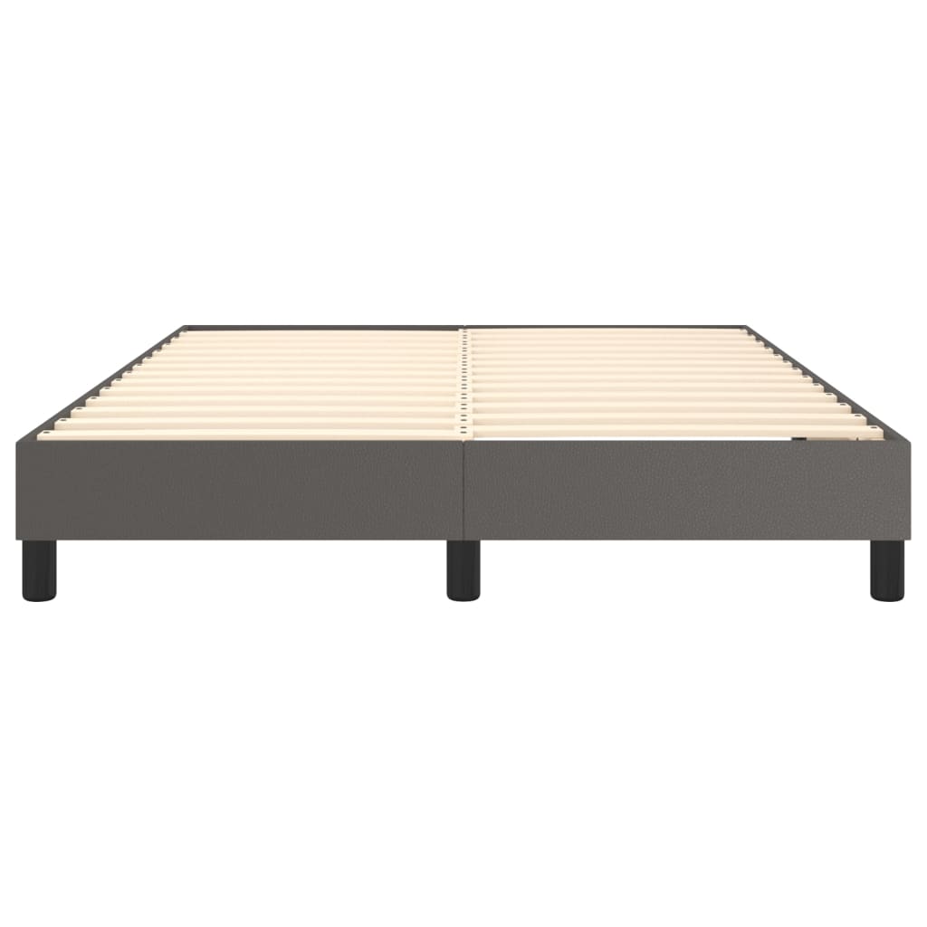 Boxspring sengeramme 140x190 cm kunstlæder grå