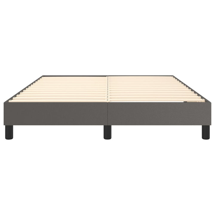 Boxspring sengeramme 140x190 cm kunstlæder grå