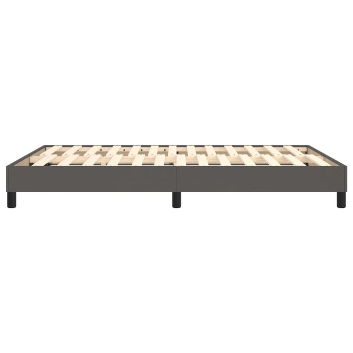 Boxspring sengeramme 140x190 cm kunstlæder grå