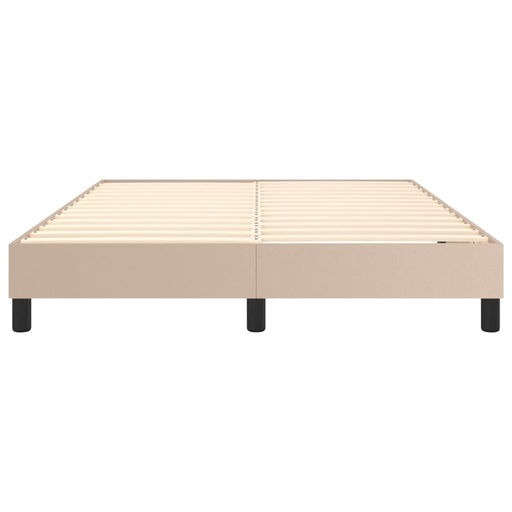 Boxspring sengeramme 140x190 cm kunstlæder cappuccinofarvet