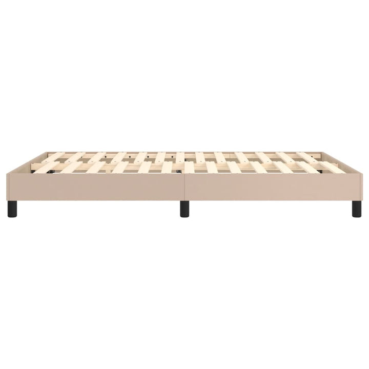 Boxspring sengeramme 140x190 cm kunstlæder cappuccinofarvet