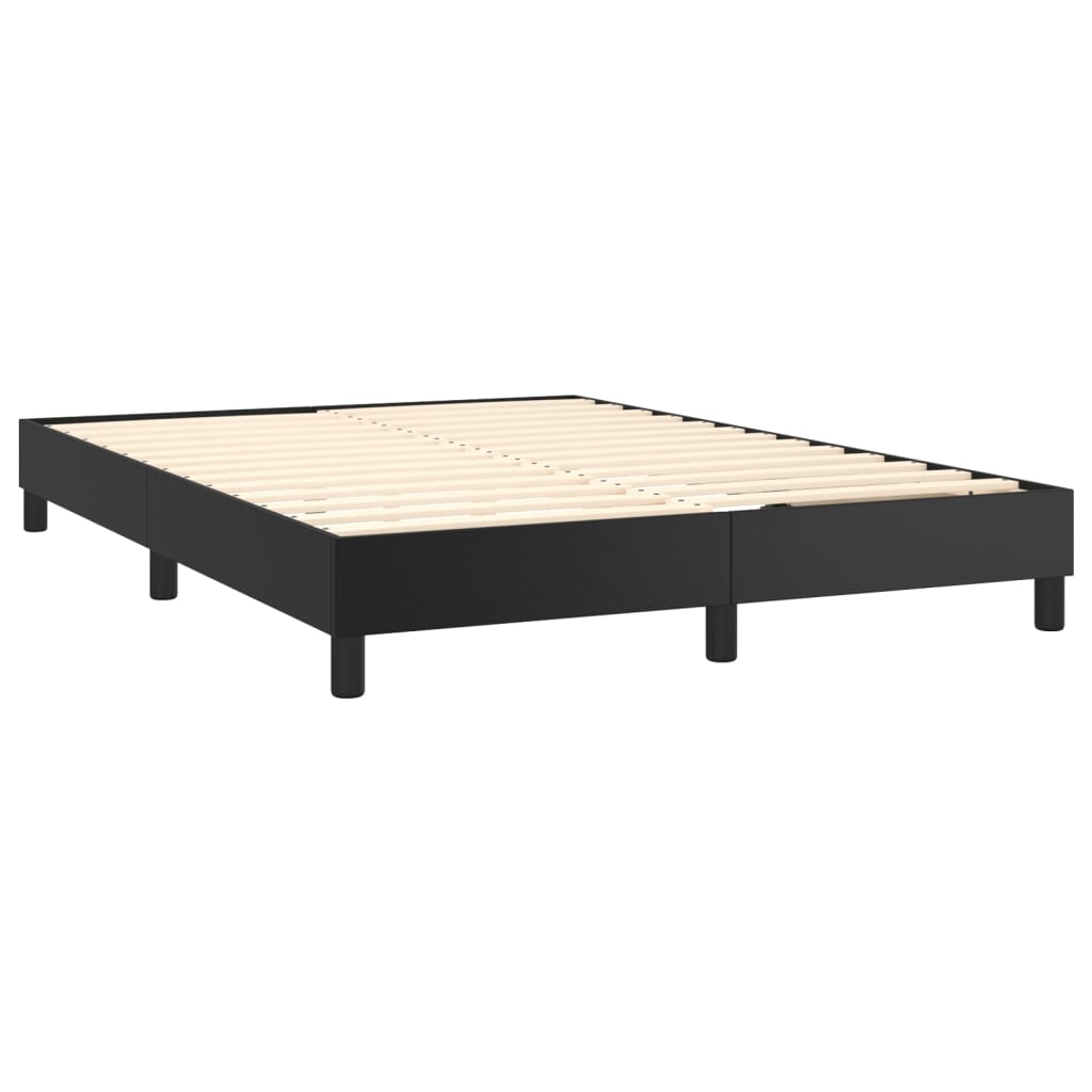 Boxspring sengeramme 140x200 cm kunstlæder sort