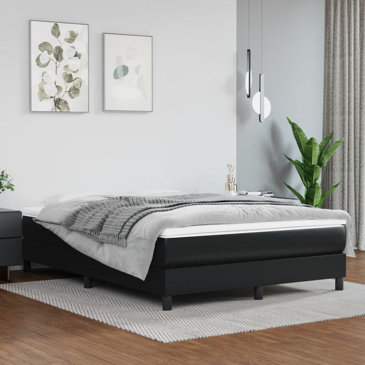 Boxspring sengeramme 140x200 cm kunstlæder sort