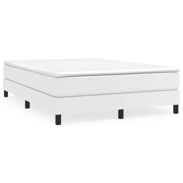 Boxspring sengeramme 140x200 cm kunstlæder hvid