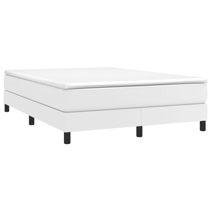 Boxspring sengeramme 140x200 cm kunstlæder hvid