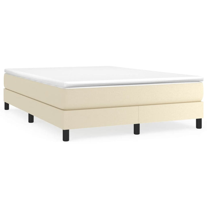 Boxspring sengeramme 140x200 cm kunstlæder cremefarvet