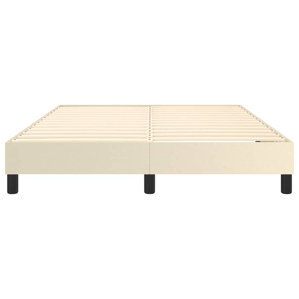 Boxspring sengeramme 140x200 cm kunstlæder cremefarvet