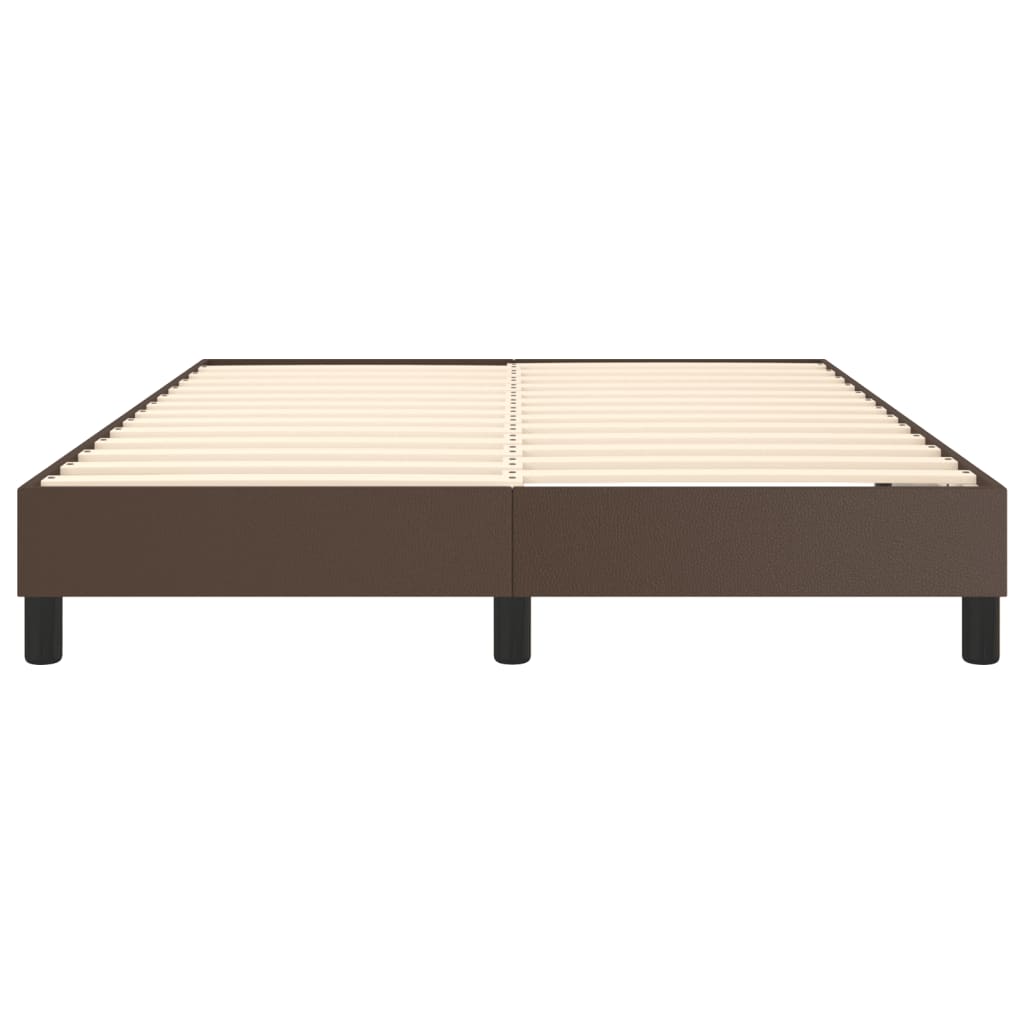 Boxspring sengeramme 140x200 cm kunstlæder brun