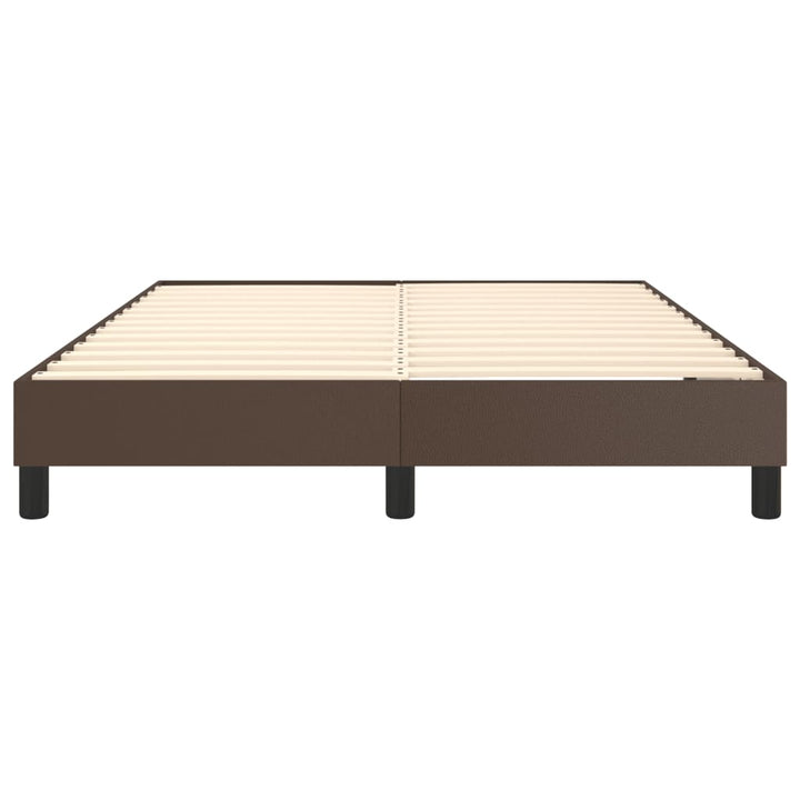 Boxspring sengeramme 140x200 cm kunstlæder brun