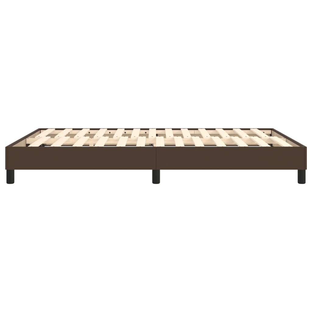 Boxspring sengeramme 140x200 cm kunstlæder brun