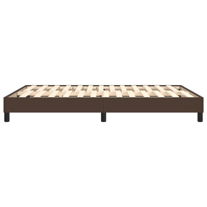 Boxspring sengeramme 140x200 cm kunstlæder brun
