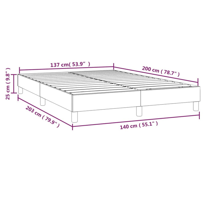 Boxspring sengeramme 140x200 cm kunstlæder brun